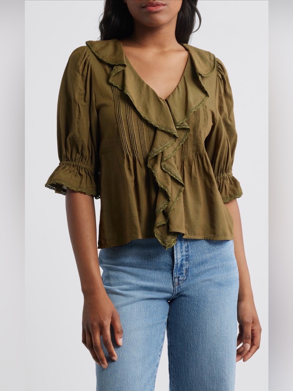 NEW…Madewell Ruffle Puff Sleeve Blouse